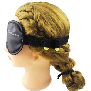 Black sleep mask with ear plugs