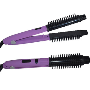 China titanium nylon barrel wholesale digital bristle hairbrush with temperature control