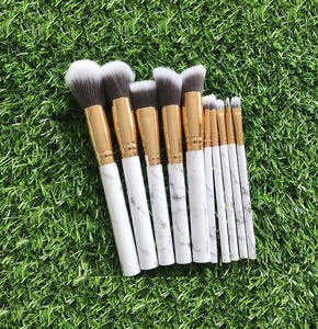 Custom 10pcs marble makeup brush, Pro art high quality cosmetic makeup brush set OEM brushes Private label