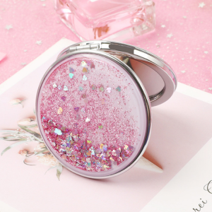 Custom Logo mini small hand mirror double sides makeup cosmetic mirror