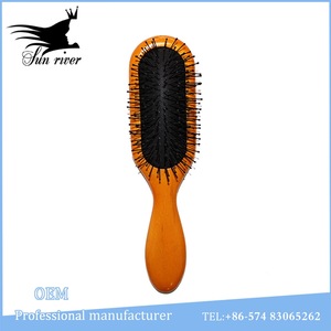 Eco-friendy Wooden paddle brush hairbrushes with nylon pins