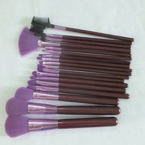 fashional customization 18pcs violet Purple makeup brush set with foundation powder blush lip eyeshadow brush