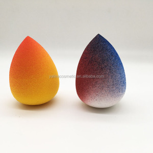 Gradually Change Color Private Label Microfiber Makeup Sponge Flocked Latex Free Cosmetic Tool