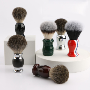 High Quality Black Wooden Handle Shaving Brush Badger Hair Shaving Set
