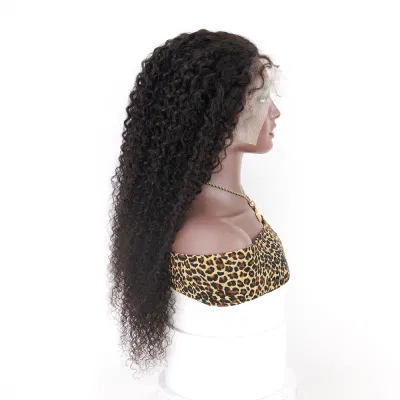 Hot Sale Factory Wholesale Brazilian Virgin Human Hair Natural Color Jerry Curl 13X4 Transparent HD Lace Front Wigs for Black Women