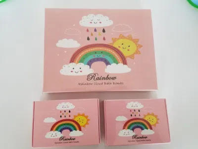 Hot Sell Luxury Organic Vegan Bath Bomb Colorful Bubble Rainbow Cloud Bath Fizzers Rainbow Handmade Rainbow Cloud Bath Bomb /Bath Fizzer with Gift Box