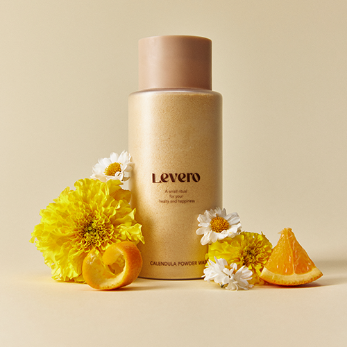 Levero Calendula Powder Wash, 200g, facial enzyme cleanser, body wash, made with natural ingredients