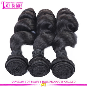 Machine make the weft can perm can dye 100% virgin human hair loose wave malaysian hair bundles