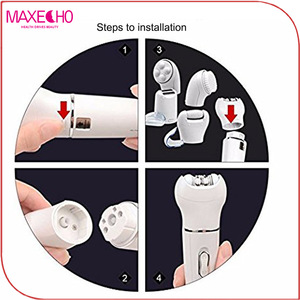 MAXECHO Electric Hair Removal Epilator ,Cordless Electric Shaver, Hard Skin Remover Body Massage Roller Beauty Kit for Women