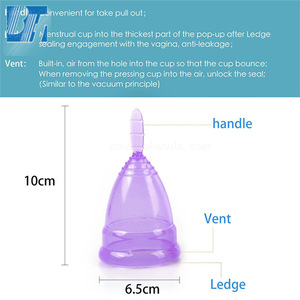 Medical Grade Transparent Ladies Silicone Menstrual Cup recycled collapsible Flexible Female Hygiene Lady Cup