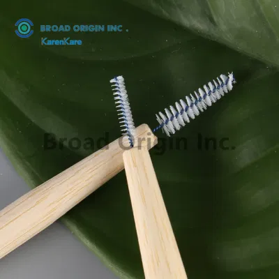 Natural Bamboo Recyclable Interdental Brush Toothpick Custom Engraved Logo