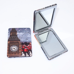 New Eiffel Tower design rectangle shape PU leather compact pocket mirror