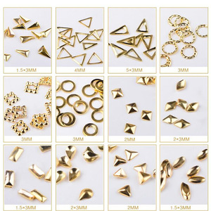 New products 2017 nail art metal stud gold japanese style rivet 3d nail supplies