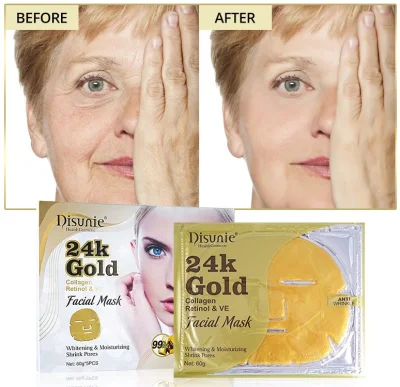 OEM Wholesale Vitamin C Face Skin Care Sets Moisturizing Face Sheet Whitening 24K Gold Hydrogel Collagen Crystal Facial Mask