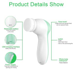 Portable New Beauty And Personal Care Soft Synthetic Face Brush Wireless Sonic Electric Facial Cleansing Brush