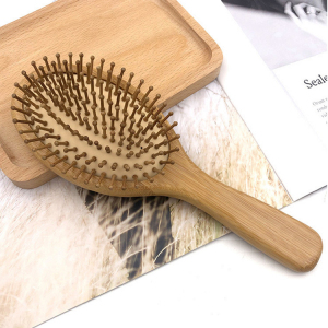 Provide label airbag hair straightening wooden magic hair brush