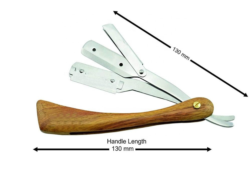 Razor Blade Razor Wood Handle 15.1 cm Derby Premium Blades and Storage Bag