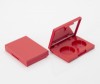 Multipurpose 2-Color Empty Eyeshadow Palette Red ABS Compact Case Makeup Mirror Packaging Box