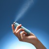 Portable 6ML Sky Blue Rotating Bottom Filling Nano Nozzle Spray Perfume Empty Bottle
