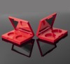 Multipurpose 2-Color Empty Eyeshadow Palette Red ABS Compact Case Makeup Mirror Packaging Box