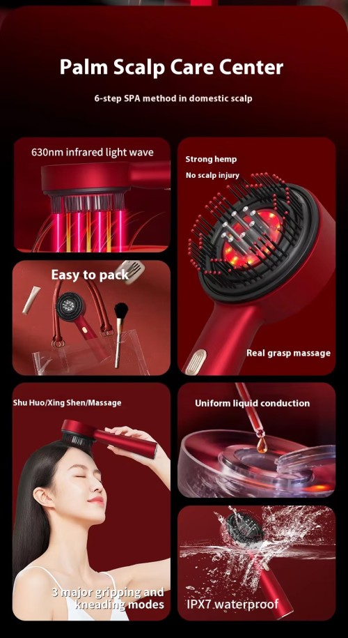 red light therapy massage comb, hair massager