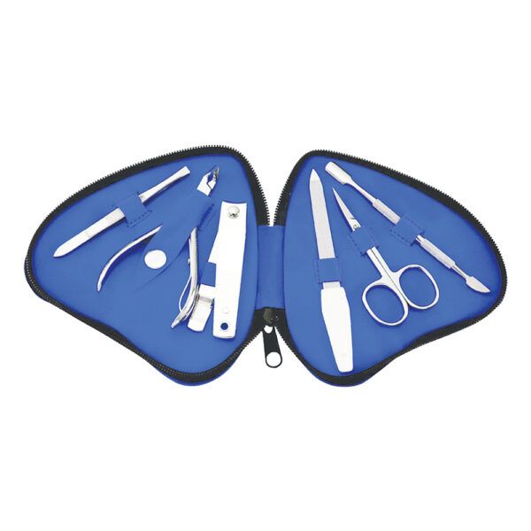 6-Piece Manicure Set with Leather Pouch - Stainless Steel Tools