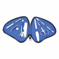 6-Piece Manicure Set with Leather Pouch - Stainless Steel Tools