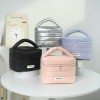 Custom Private Label Quilted Makeup Storage Bag – Multi-Functional Cosmetic Organizer with Zipper & Brush Compartment