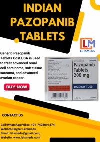 Indian Pazopanib 200mg Tablets Lowest Cost USA, Philippines