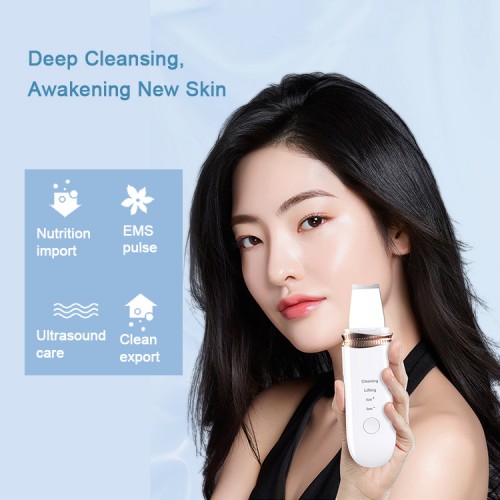 Amazon Hot Selling Ultrasonic Skin Scrubber Face Spatula Skin Care Deep Cleaning Blackhead Remover