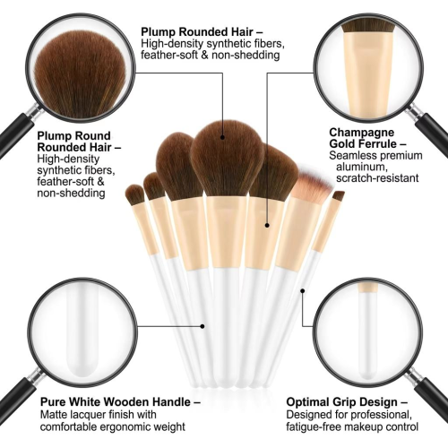 Wholesale Private Label 13 Pcs Cosmetic Brush Set Custom Logo Soft Synthetic Foundation Eye Makeup Brush Set with Travel Bag