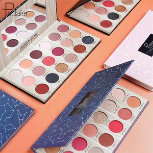 2019 pudaier 18 color waterproof not blooming matte natural glitter bright colorful eyeshadow palette