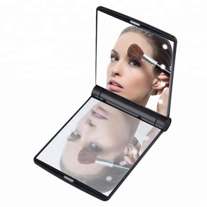 8 LED Lights Vanity Makeup Mirror Folding Portable Compact Pocket Mirror