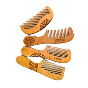 a bamboo wooden antistatic anti dandruff wide tooth comb for beard and hair