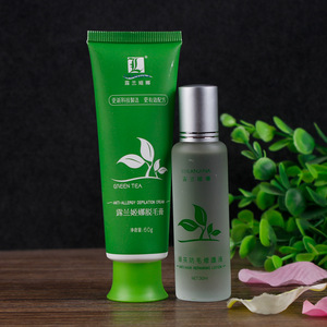 A13003 Green Tea Body Hair Removal Cream 60g&Anti-Hair Repairing Gel 30ml Depilatory Cream Hair Remover Set Moist anti-allergy