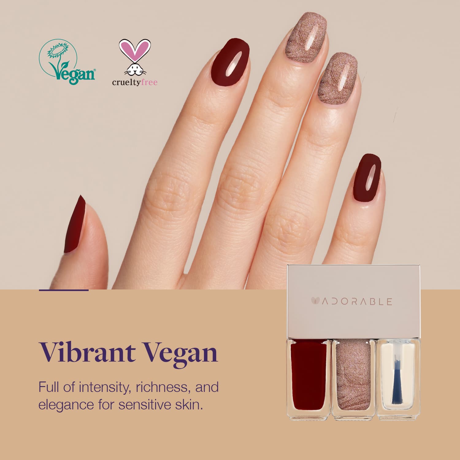 ADORABLE A2 Vegan Nail Polish