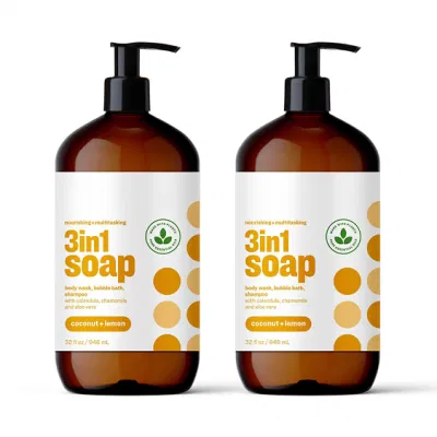 Beauty Cosmetics Skin Care 3-in-1 Soap Coconut Boby Shampoo and Body Wash