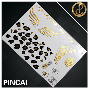 body art tattoo sticker, mixed gold and silver tattoo sticker