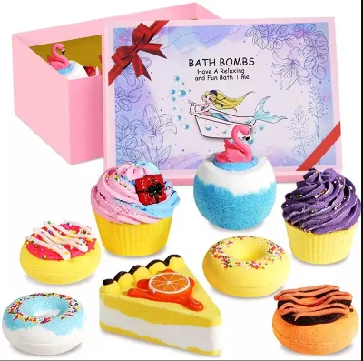 Chinese Manufacture OEM/ODM Brand Wholesale Natural Organic Private Label Cupcake Bath Bombs Rich Bubble Shower Fizzer Bath Bombs Gift Set