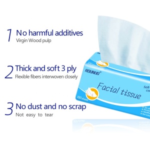 Custom Extract facial  tissue paper packing plastic bags comfortable soft facial tissue paper