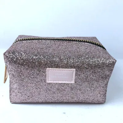 Customized Promotional Glitter Cosmetic Bag Glitter Make-up Bag Shinny Cosmetic Bag
