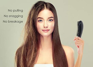 Detangling Brush,  Glide-Thru Detangling Hairbrush by Better Beauty Products, Professional Salon Brushes, Chromed Black
