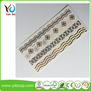 Eco-friendly flash gold metallic temporary tattoo sticker with full color and most fashionable designs body art