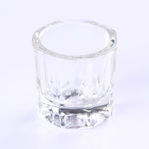 High Quality Crystal Glass  Dappen Dish Nail Art Acrylic Liquid Holder Container  For Nail Salon