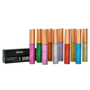 High quality waterproof eye liner private Label 12 color liquid glitter Eyeliner vegan eyeliner