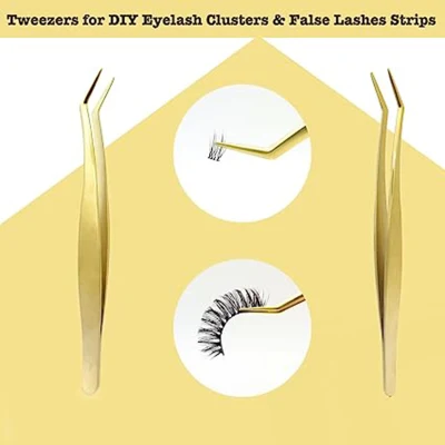 Lash Tweezers for DIY Eyelash Extension Supplies Safe Curved Tweezers