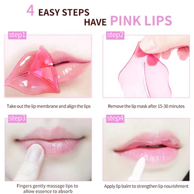 Lips Car Sheet Lipmask Patches Anti Wrinkle Moisturizer Vegan Collagen 24K Gold Pink Crystal Lip Mask