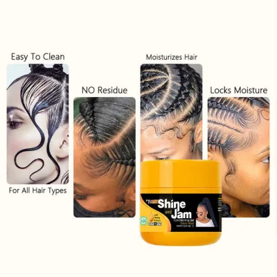 Moisture and Shine Edge Control Braid Loc Twist Gel for Relaxed &amp; Natural Curly Kinky 4c Hair