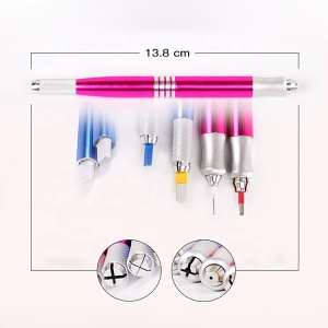 Multifunctional Anti-slip Stainless Steel Pen Holder Double Ended Manual Microblading Eyebrow Pen for Permanent Accessories
