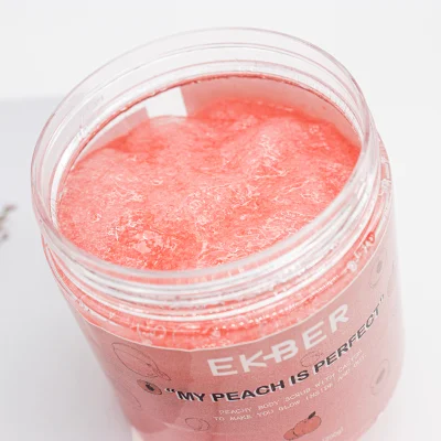 OEM Private Logo Dead Skin Exfolianting Whitening Face Fruit Cleansing Body Scrub Peach and Strawberry